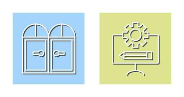 Door and Blueprint  Icon vector