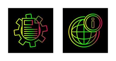 cogwheel and world Icon vector