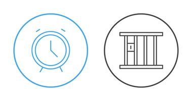 Alarm Clock and Jail Icon vector
