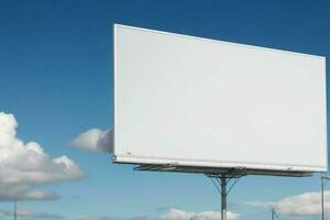 Blank billboard mockup with white screen. AI Generative Pro Photo