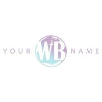 WB Initial Logo Watercolor Vector Design