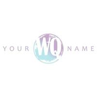 WQ Initial Logo Watercolor Vector Design