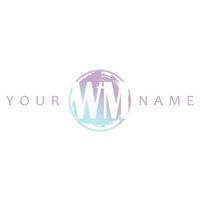 WM Initial Logo Watercolor Vector Design