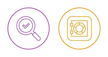 Magnifying Glass and Safe Box Icon vector