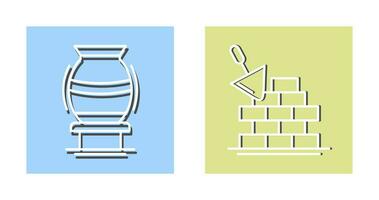 vase and brickwall Icon vector