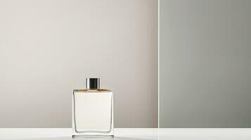 Perfume bottle mockup on white background. Generative AI photo