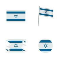 collection of israel flag icons vector