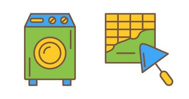 Washing Machine and Plastering Icon vector