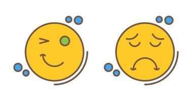 Wink and Sad Icon vector