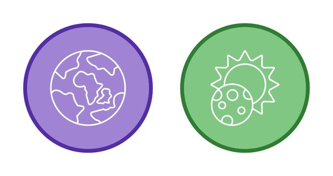 earth and eclipse Icon vector