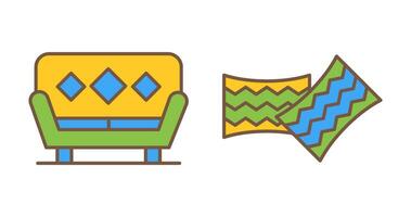 Sofa and Cushions Icon vector