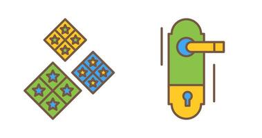 Tiles and Doorknob Icon vector