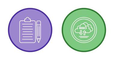 clipboard and cloud data  Icon vector