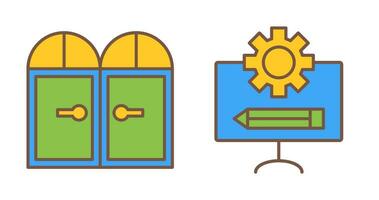 Door and Blueprint  Icon vector