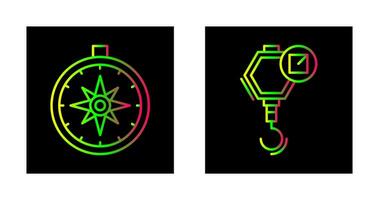 compass and hook Icon vector