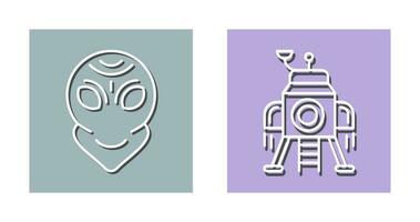 alien and lander Icon vector