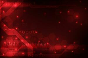 Vector sci-fi technology adstract dark red light futuristic background.