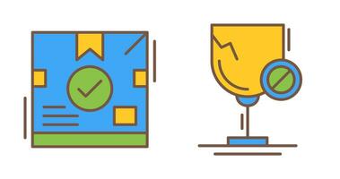 delivery box and glass Icon vector