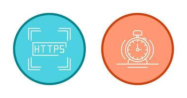 Https and Alarm Icon vector