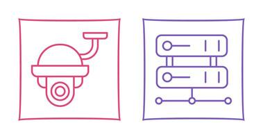 Security Camera and Server Icon vector