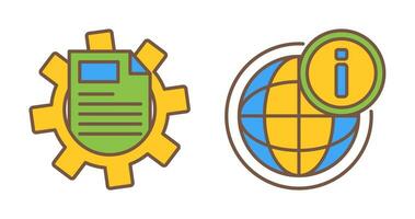 cogwheel and world Icon vector