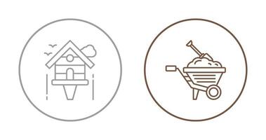 Diging and Birdhouse Icon vector