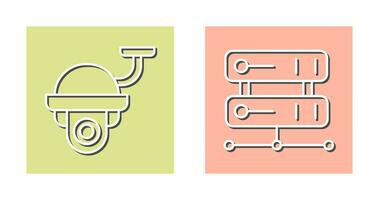 Security Camera and Server Icon vector