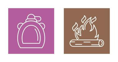 Canteen and Bonfire Icon vector