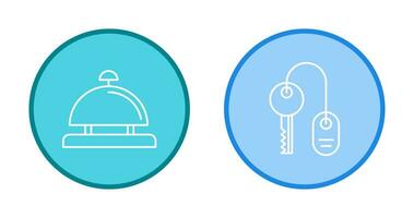 Room key and Desk Bell Icon vector