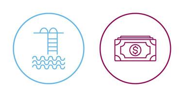 Swiming pool and Money Icon vector