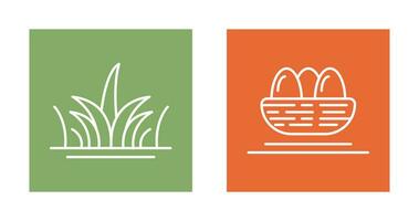 Grass and Eggs Icon vector