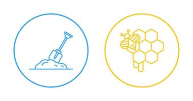 Digging and Honeycomb Icon vector