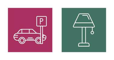 Parking and Lamp Icon vector