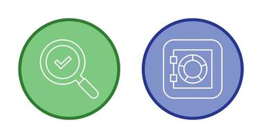 Magnifying Glass and Safe Box Icon vector