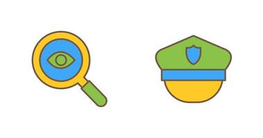 detective y policía sombrero icono vector