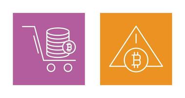 Trolley and Warning Icon vector