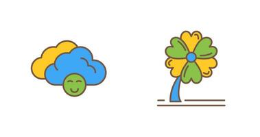 Cloudy and Clover  Icon vector