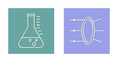 Refraction and beaker Icon vector