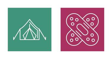 Tent and Bandage Icon vector