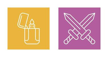 Lighter and Sword Icon vector