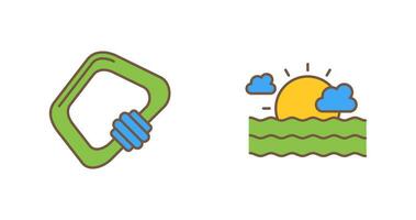 Carabiner and Sea Icon vector