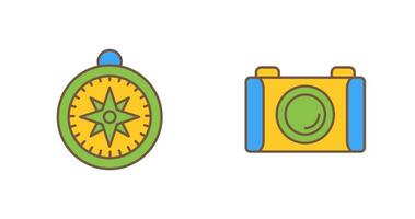 Compass and Camera Icon vector