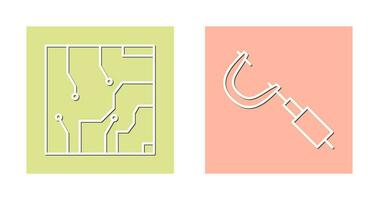 Electrical circuit and Micrometer Icon vector