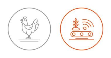 Poultry and Conveyor Icon vector