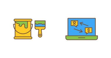 Paint Brush and Translator Icon vector