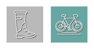 Rain Boots and Cycling Icon vector