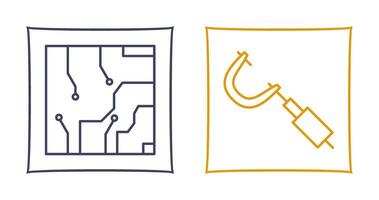 Electrical circuit and Micrometer Icon vector