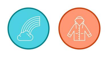 Rainbow and Raincoat Icon vector