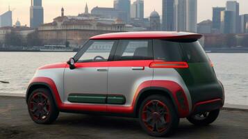 Modern electric car showcasing the future of transportation.. Generative AI photo