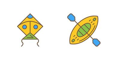 Kite and Kayak Icon vector